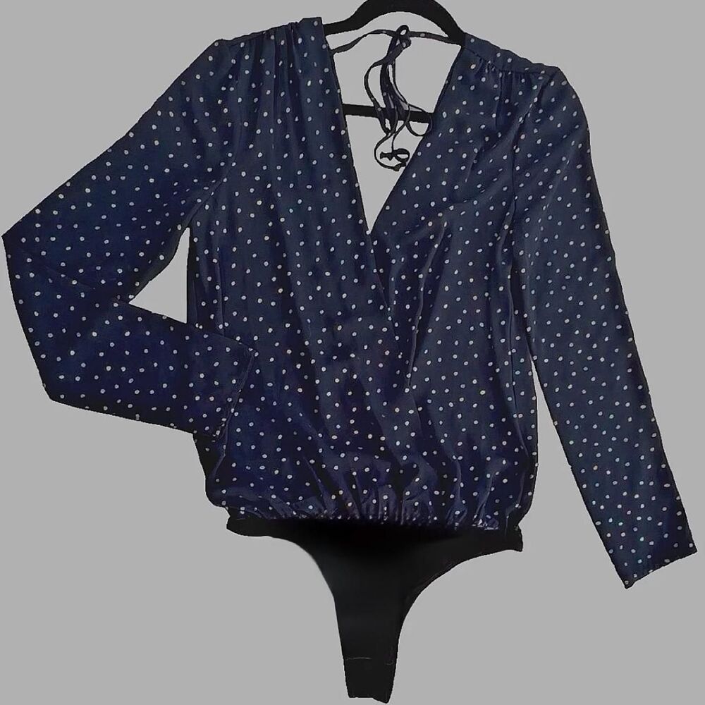 Bcbgeneration Blouse Womens XS Polka Dot Long sleeve Y2K